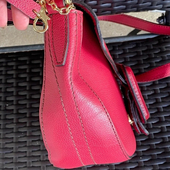 The Bridge Firenze 1969 Red Leather Crossbody Bag - Picture 5 of 14